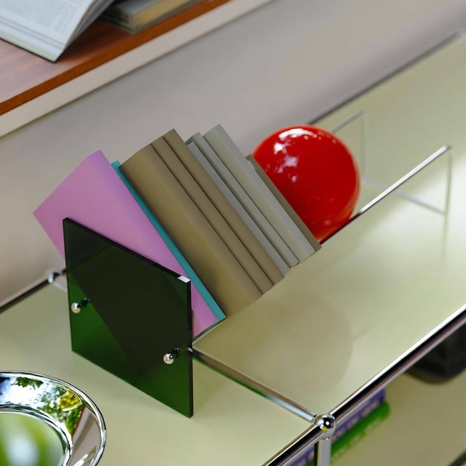 Aesthetic Bookend - 아크릴 북 스토퍼 스테인레스 스틸 투명