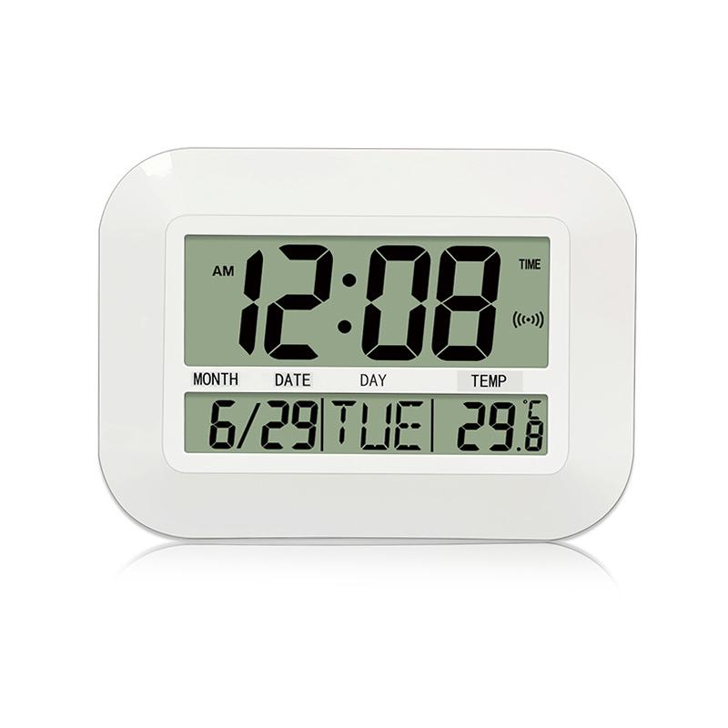 Wall Clock Silent - 새로운 대형 LCD 디지털 무소음 벽걸이/탁상시계
