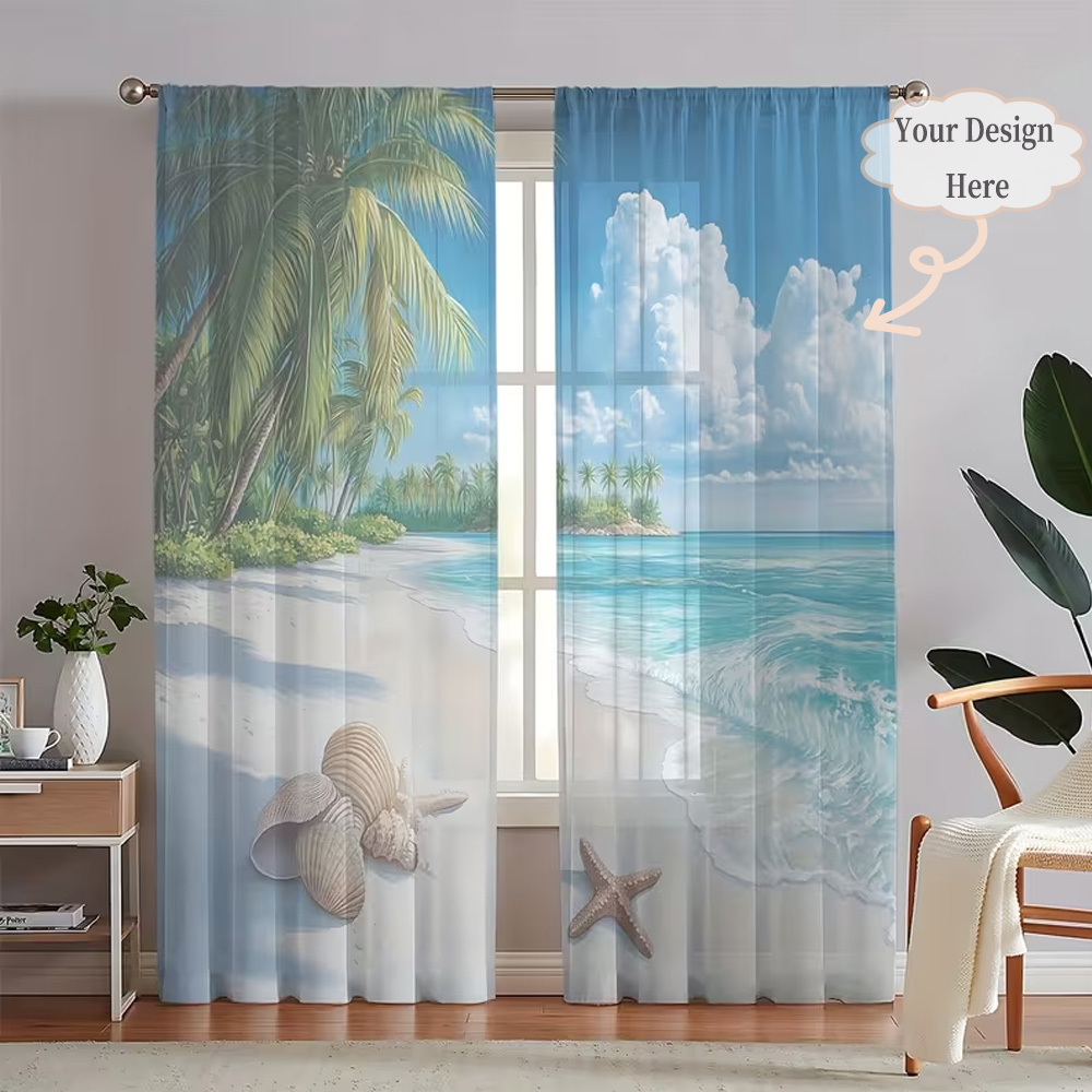 Home Decor Design - 맞춤형 2D 플랫 2피스 시어 커튼,