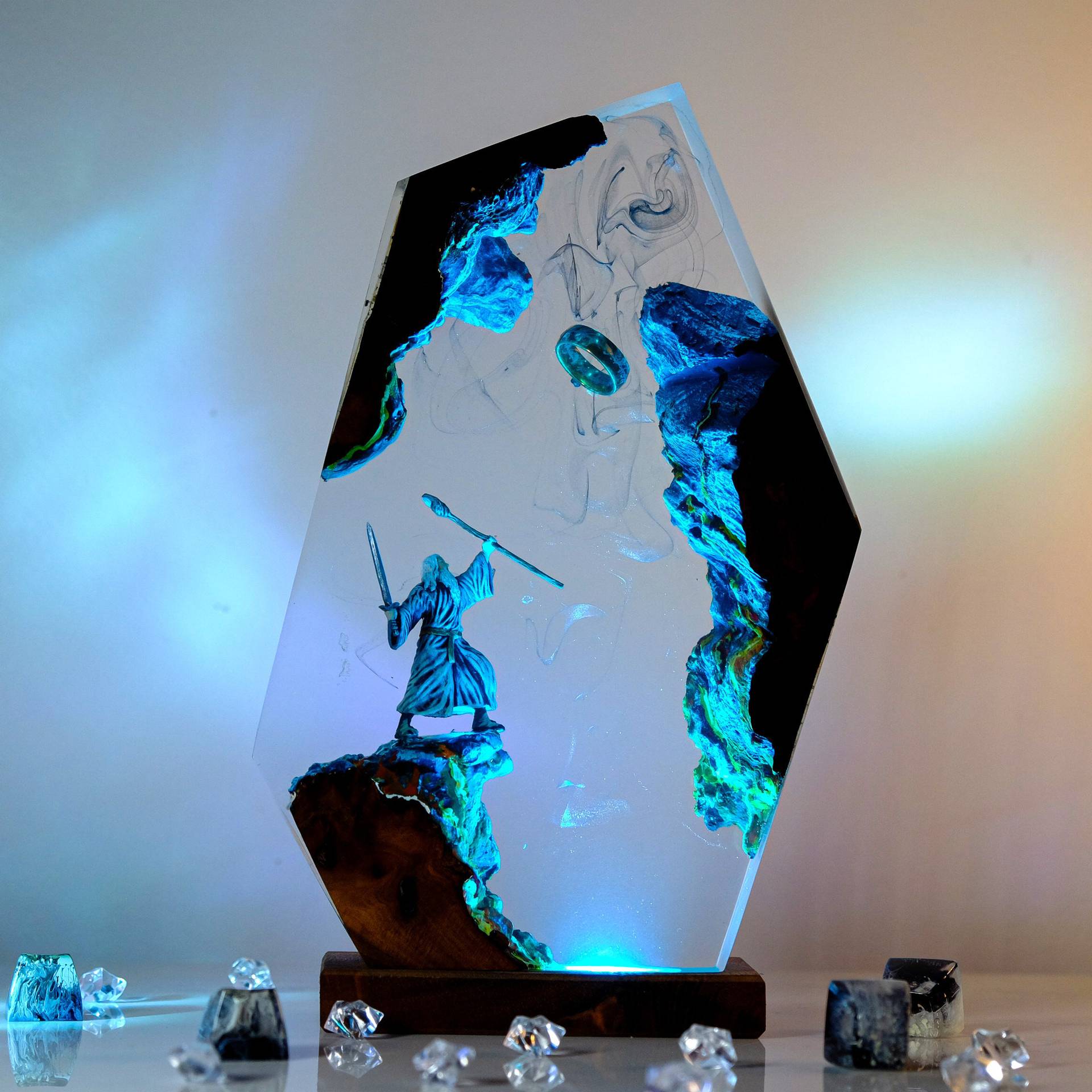 Home Decor Resin - 영화 장면 피규어 테이블 레진 램프