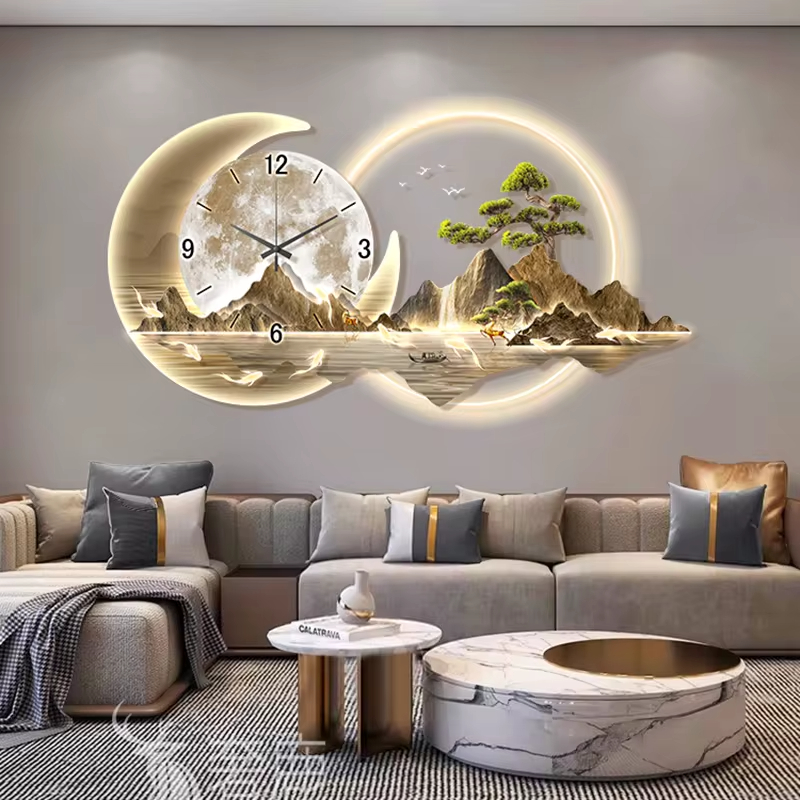 Wall Clock Silent - 세련된 럭셔리 벽시계, 중국 스타일, 심플한