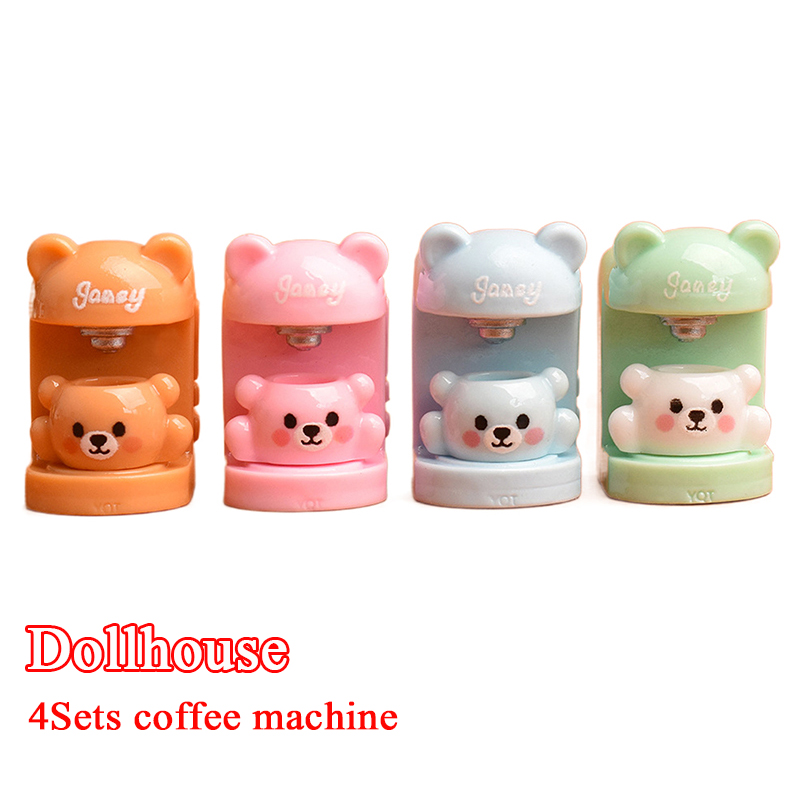 Home Decor Resin - 4세트 레진 인형집 미니어처 작은 곰