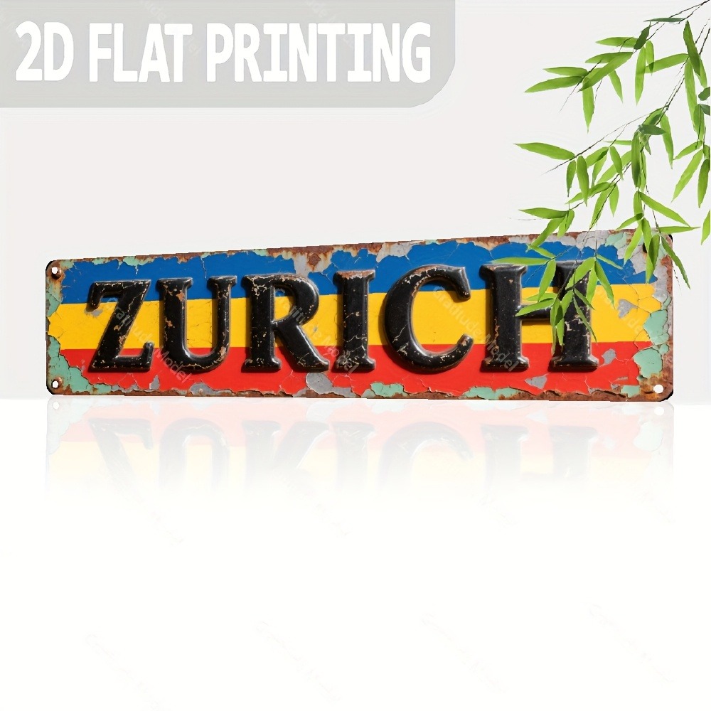Home Decor Zurich - 맞춤형 취리히 사인 2D 플랫 1개