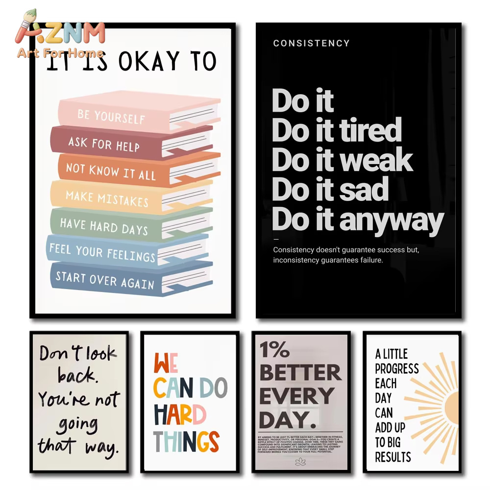 Home Decor Quotes Ideas - 1pc 영감을 주는 명언 포스터 벽