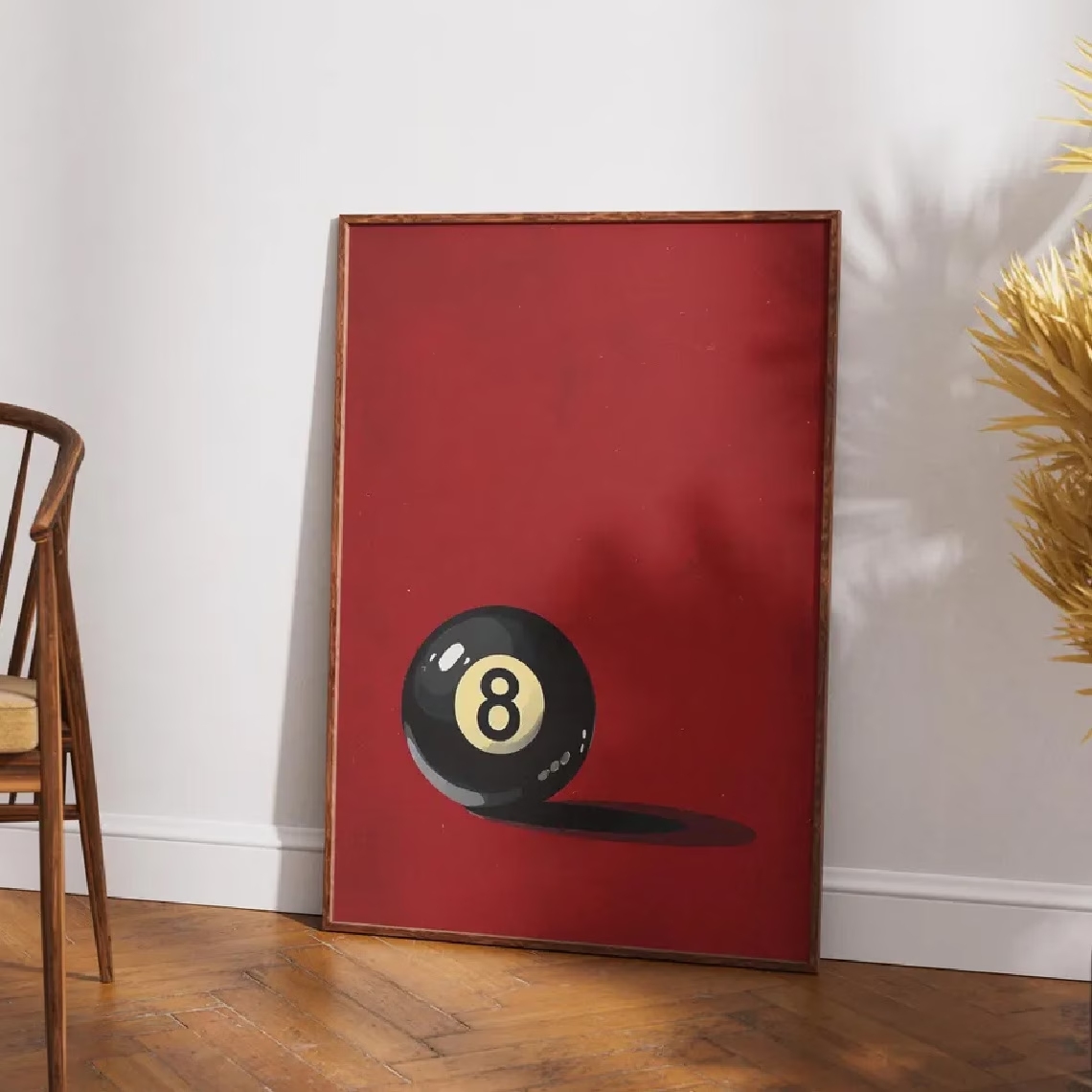 Home Decor Retro - 복고풍 스타일의 행운의 8번 볼 당구공
