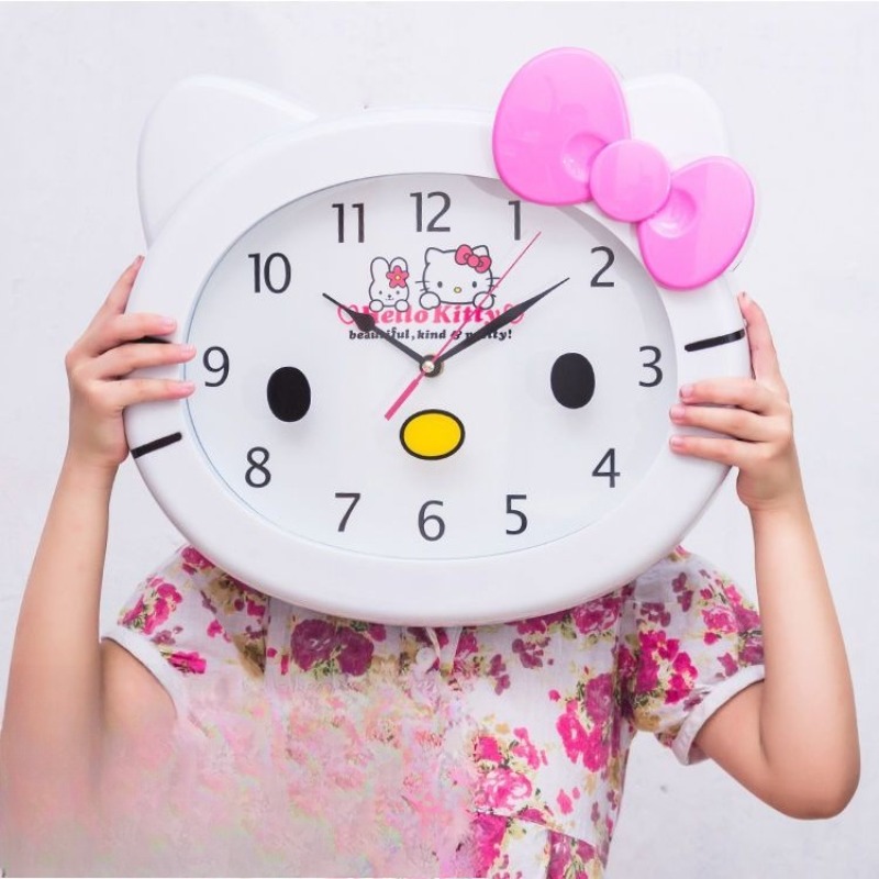 귀여운 산리오 헬로키티 무소음 벽시계, 틱톡 소리 없는 - Wall Clock Silent 리뷰 및 가격