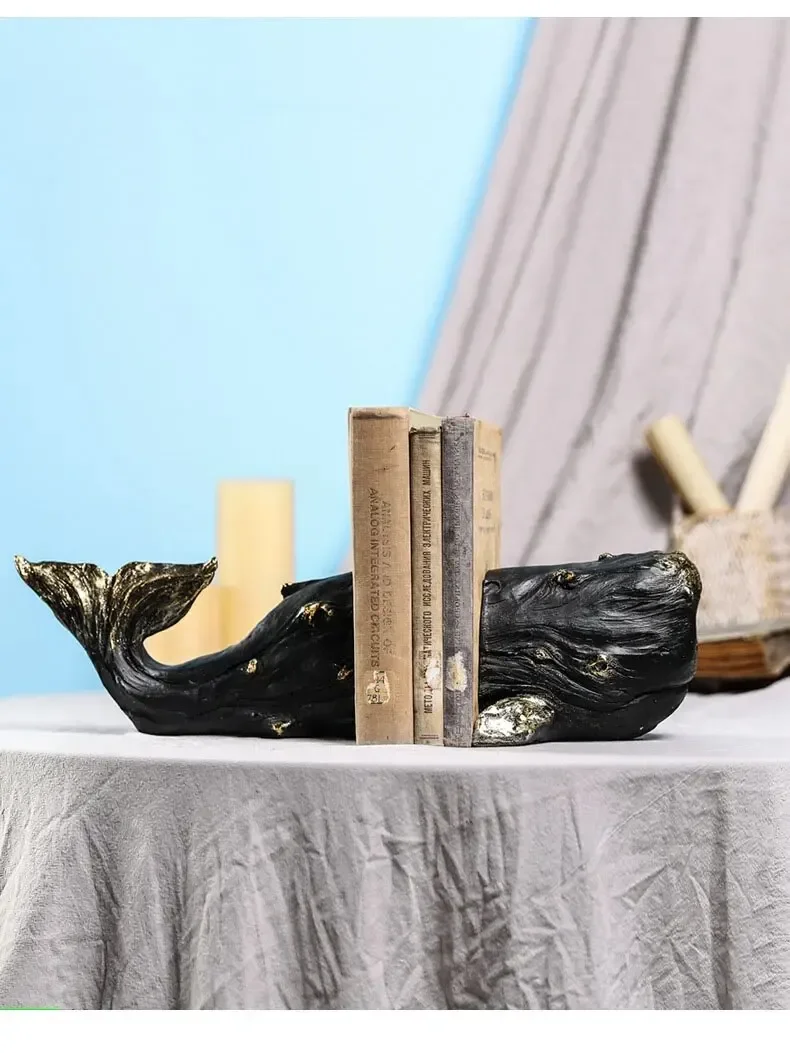 금도금된 고래 책꽂이, 도서관 책장 레진 공예 장식품, - Aesthetic Bookend 리뷰 및 가격
