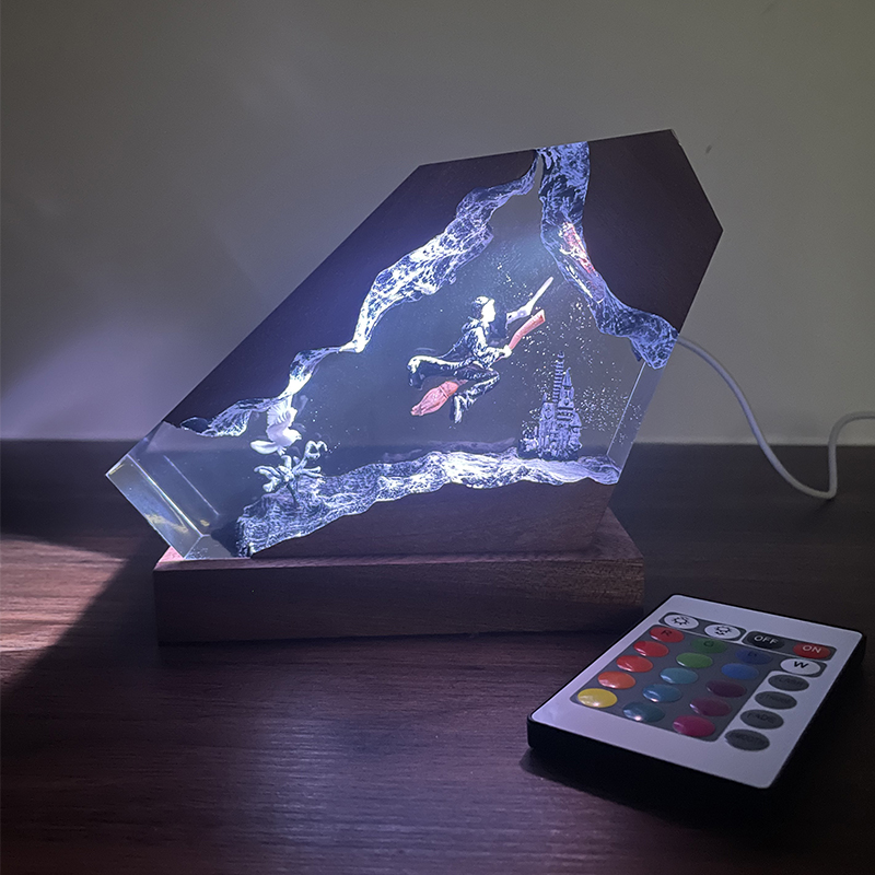 목재 레진 에폭시 램프 마법사 소년 & 올빼미 야간등  - Home Decor Resin 리뷰 및 가격