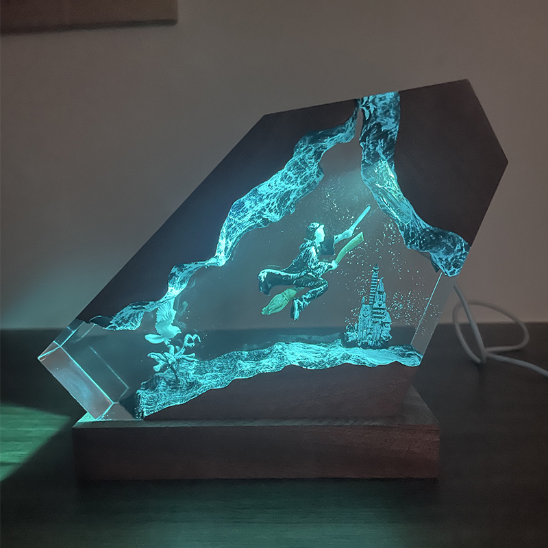 목재 레진 에폭시 램프 마법사 소년 & 올빼미 야간등  - Home Decor Resin 리뷰 및 가격