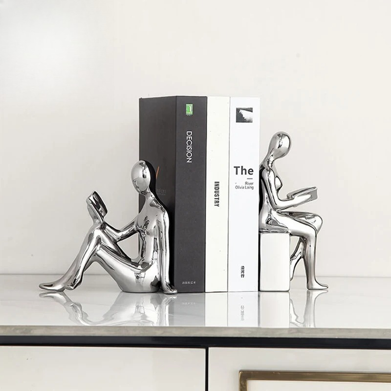 독자 캐릭터 세라믹 조각상 2개 도서관 책꽂이 북엔드  - Aesthetic Bookend 리뷰 및 가격