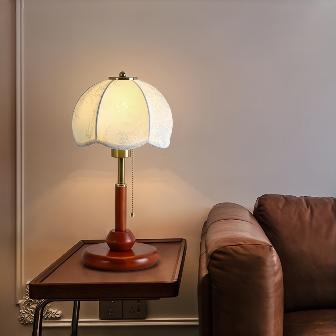 빈티지 스캘럽 돔 테이블 램프, 침실 협탁, 서재, 현 - Home Decor Retro 리뷰 및 가격