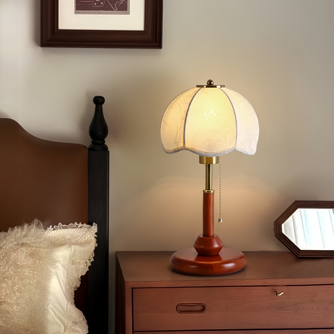 빈티지 스캘럽 돔 테이블 램프, 침실 협탁, 서재, 현 - Home Decor Retro 리뷰 및 가격