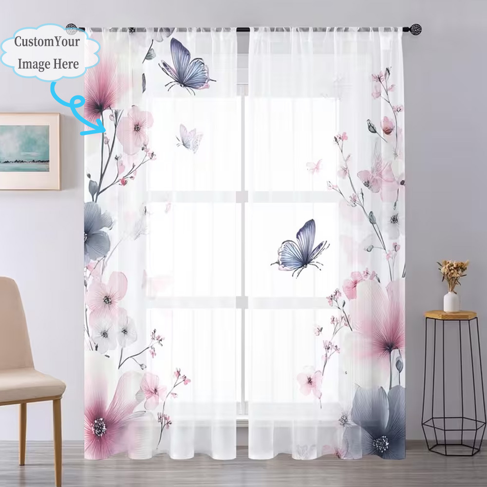 맞춤형 2D 플랫 2피스 시어 커튼, 원하는 디자인/이 - Home Decor Design 리뷰 및 가격