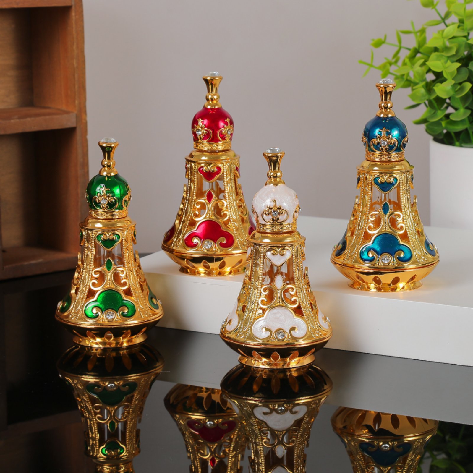 화려한 향수병, 다면체 벨 모양 유리병, 뷰티 용기,  - Home Decor Design 리뷰 및 가격