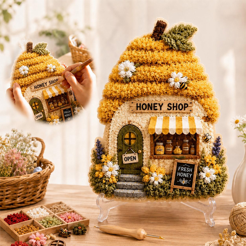 3D 버섯집 포케 아트 DIY 키트 패브릭 펀치 니들  - Home Decor Design 리뷰 및 가격