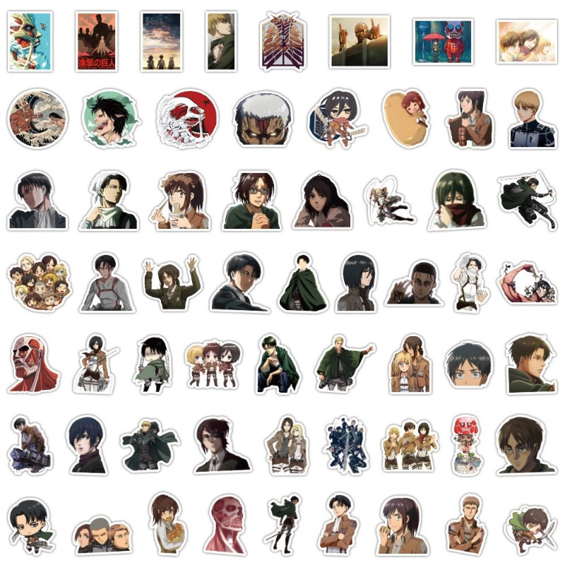 60Pcs 진격의 거인 애니메이션 스티커 귀여운 미적  - Home Decor Tv 리뷰 및 가격