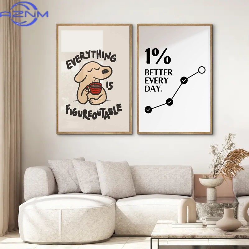 AZNM 1pc 영감을 주는 인용문 포스터 벽 예술 동 - Home Decor Quotes Ideas 리뷰 및 가격