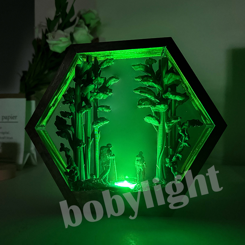 하이커 피규어 테이블 레진 램프 열대우림 하이킹 다채로 - Home Decor Resin 리뷰 및 가격
