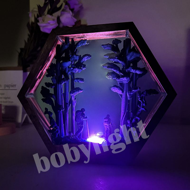 하이커 피규어 테이블 레진 램프 열대우림 하이킹 다채로 - Home Decor Resin 리뷰 및 가격