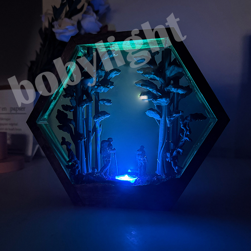 하이커 피규어 테이블 레진 램프 열대우림 하이킹 다채로 - Home Decor Resin 리뷰 및 가격