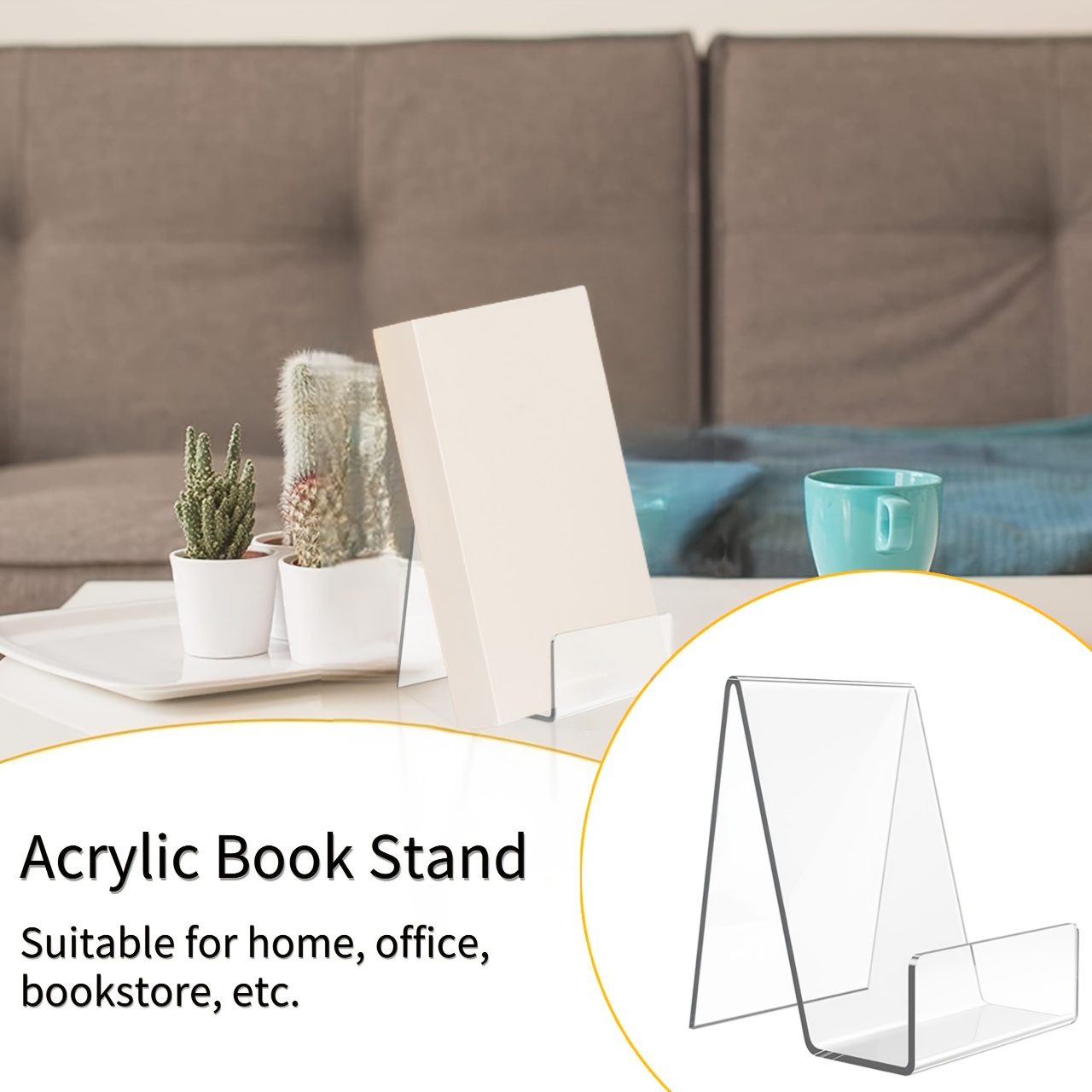 4/8pcs 투명 아크릴 스탠드, 데스크탑 아크릴 책  - Aesthetic Bookend 리뷰 및 가격