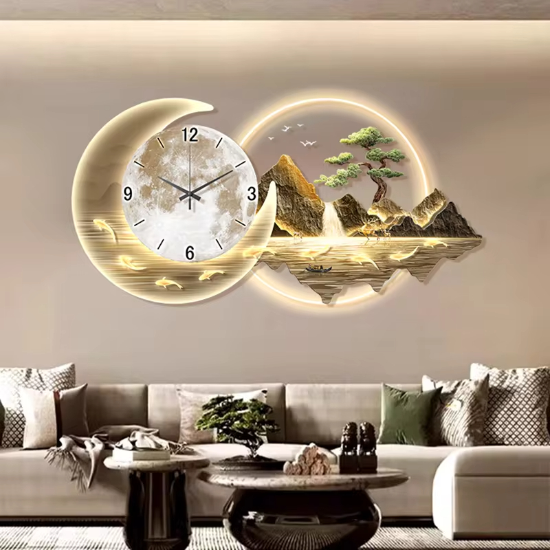 세련된 럭셔리 벽시계, 중국 스타일, 심플한 레스토랑, - Wall Clock Silent 리뷰 및 가격