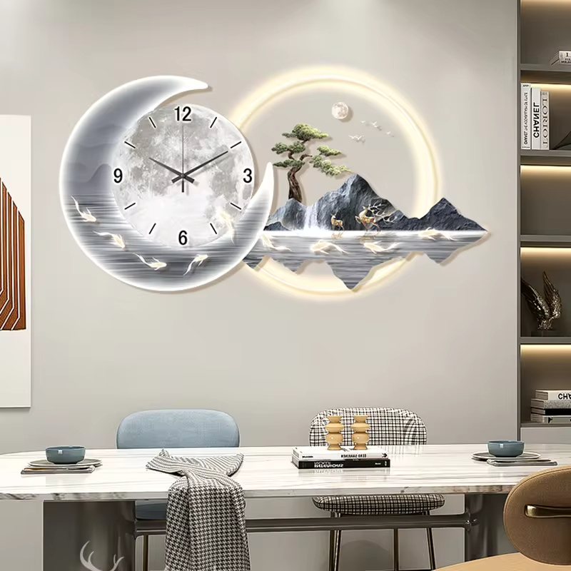세련된 럭셔리 벽시계, 중국 스타일, 심플한 레스토랑, - Wall Clock Silent 리뷰 및 가격