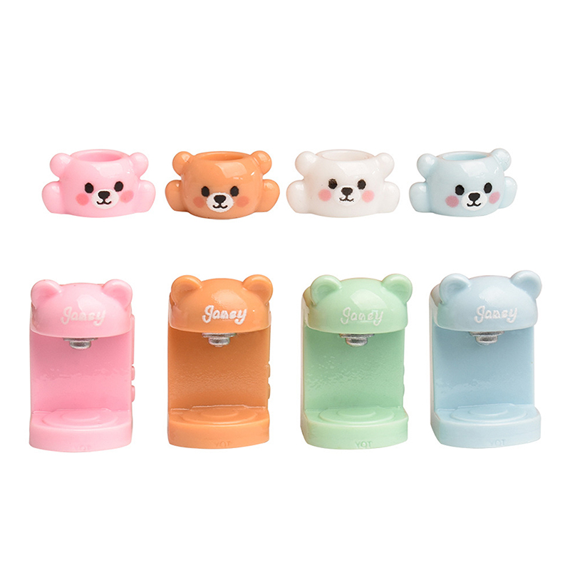4세트 레진 인형집 미니어처 작은 곰 컵 세트 커피 머 - Home Decor Resin 리뷰 및 가격
