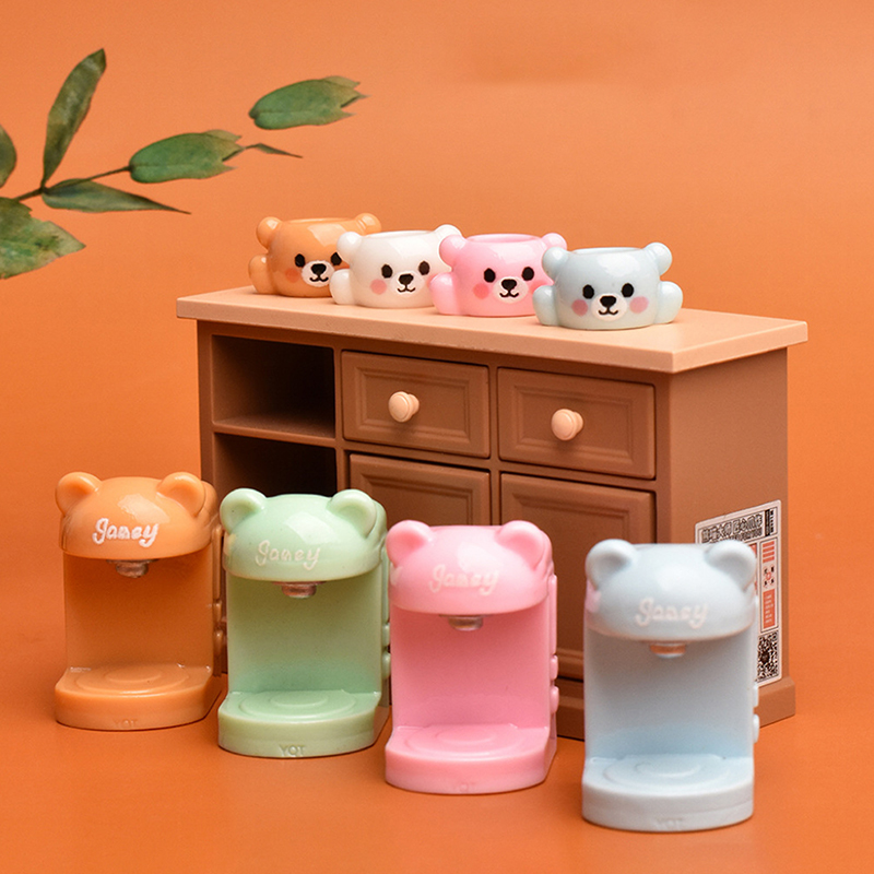 4세트 레진 인형집 미니어처 작은 곰 컵 세트 커피 머 - Home Decor Resin 리뷰 및 가격