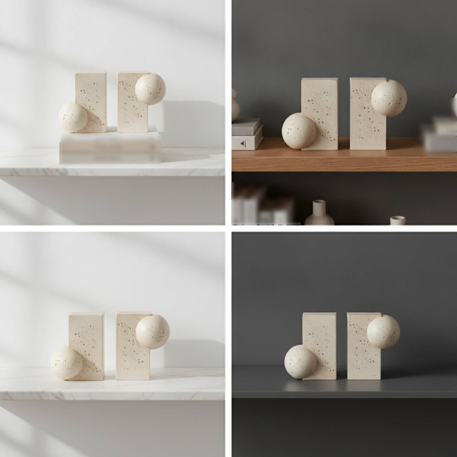 미니멀리스트 기하학적 북엔드, 책꽂이 장식용 북엔드 세 - Aesthetic Bookend 리뷰 및 가격