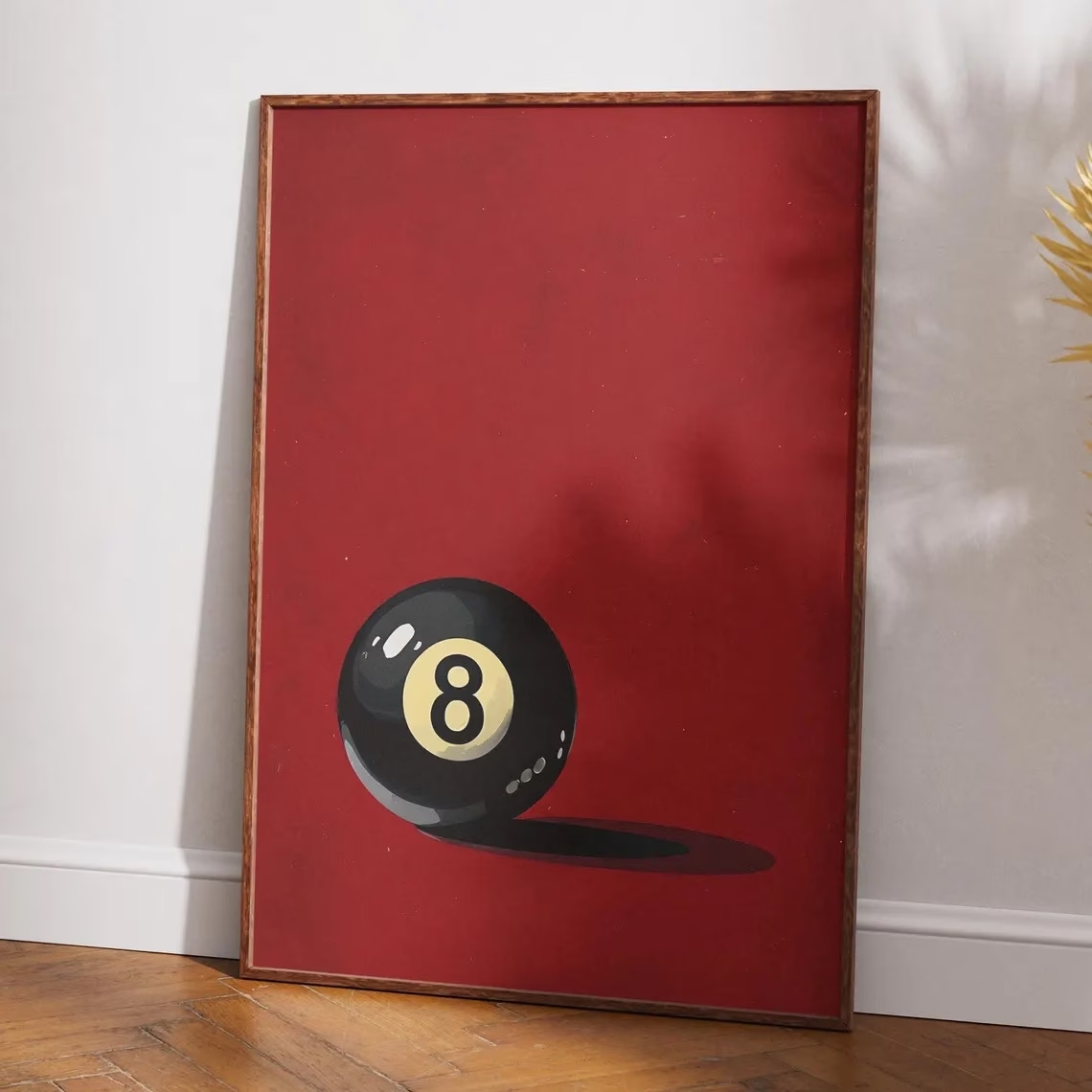 복고풍 스타일의 행운의 8번 볼 당구공 벽 예술 프린트 - Home Decor Retro 리뷰 및 가격