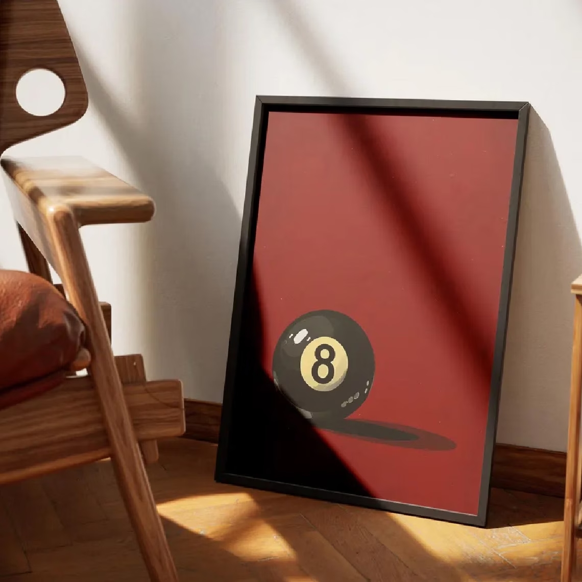 복고풍 스타일의 행운의 8번 볼 당구공 벽 예술 프린트 - Home Decor Retro 리뷰 및 가격