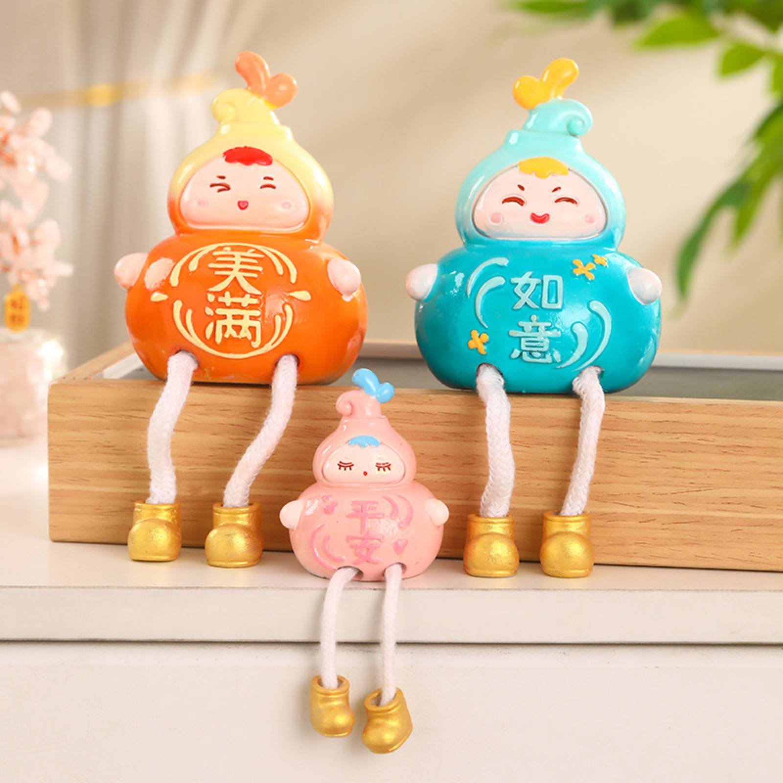 4 조각 교수형 인형 장식 행운의 부적 장식품 행운의  - Home Decor Resin 리뷰 및 가격